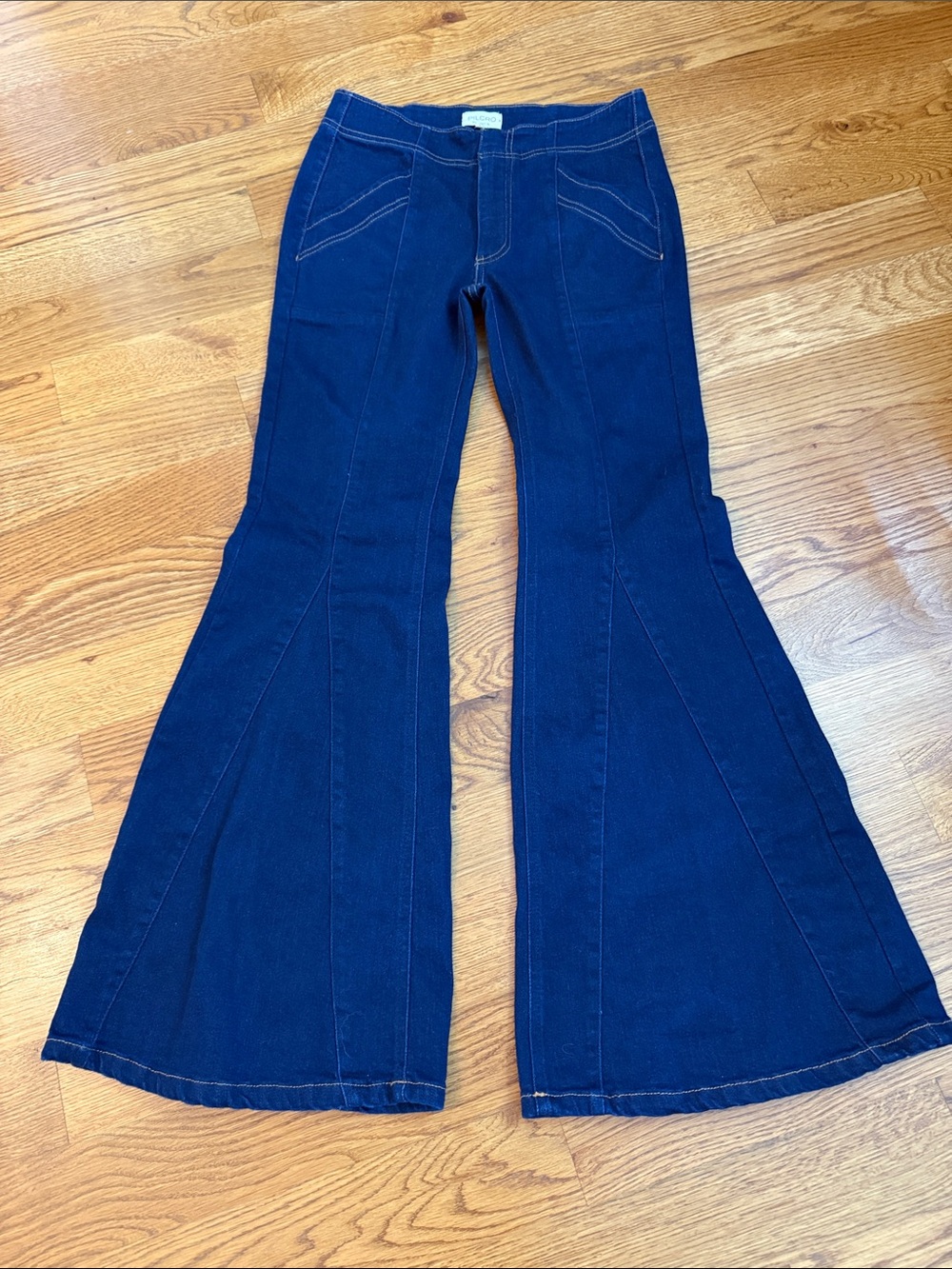 Pilcro High Rise Flare Jeans Dark Wash Bell Bottom Stretch Size 28